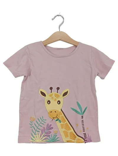 ALANA Mädchen T-Shirt Rosa Gr. 98 mit Giraffe Tiermotiv Baumwolle