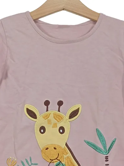 ALANA Mädchen T-Shirt Rosa Gr. 98 mit Giraffe Tiermotiv Baumwolle