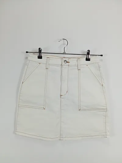 Dickies Damen Minirock Gr. 28 Weiß Casual Baumwolle