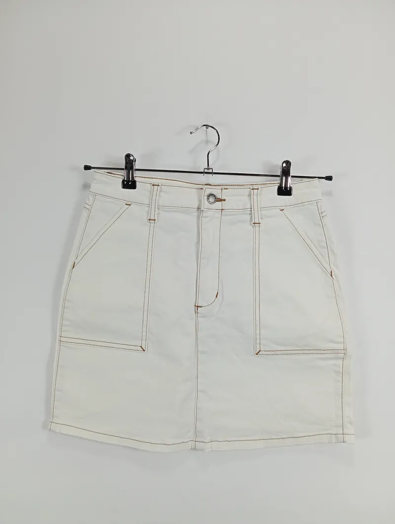 Dickies Damen Minirock Gr. 28 Weiß Casual Baumwolle 2