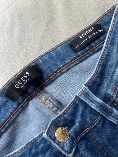 GUESS Damen Jeans Slim Fit W26/34 Blau Casual Stretch
