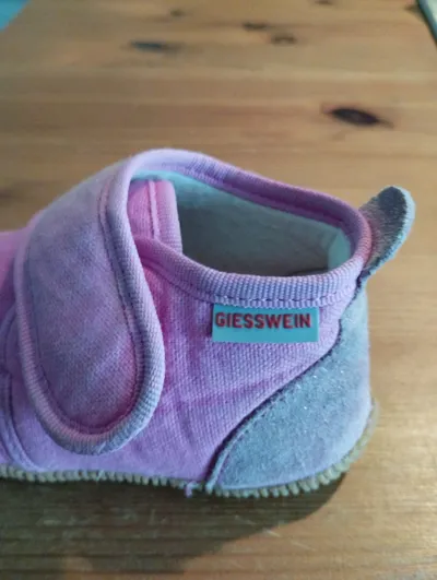 Giesswein Krabbelschuhe Mädchen Gr. 23 Einhorn Schmetterling Pink