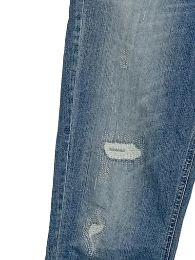 ANGELS Mom Jeans Damen Blau Gr. 38/M Casual Strass Cut-Outs