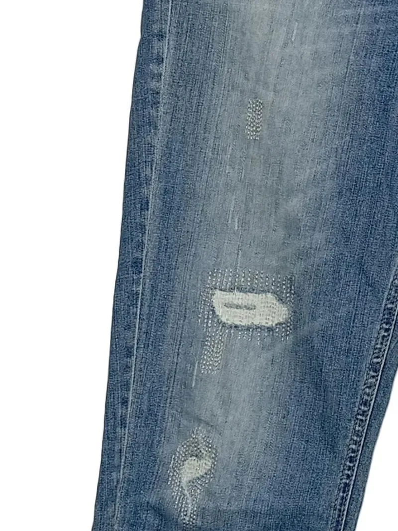ANGELS Mom Jeans Damen Blau Gr. 38/M Casual Strass Cut-Outs 2