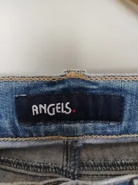 ANGELS Mom Jeans Damen Blau Gr. 38/M Casual Strass Cut-Outs 5