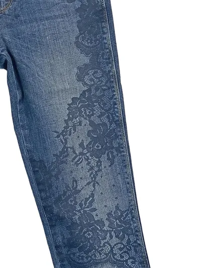 GUESS Damen Destroyed Jeans Blau Gr. 27 Spitzenmuster