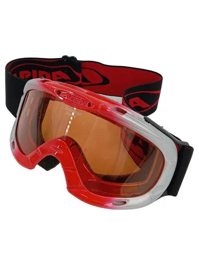 ALPINA Ruby S Skibrille Kinder Singleflex Rot Weiß Snowboardbrille