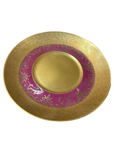 Tirschenreuth Unterteller Porzellan Gold Blumen 11 cm Luxuriös Florales Muster