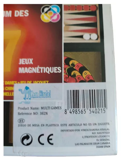 Magnetisches Spielset 7 Spiele Schach Dame Backgammon Ludo Mehrfarbig