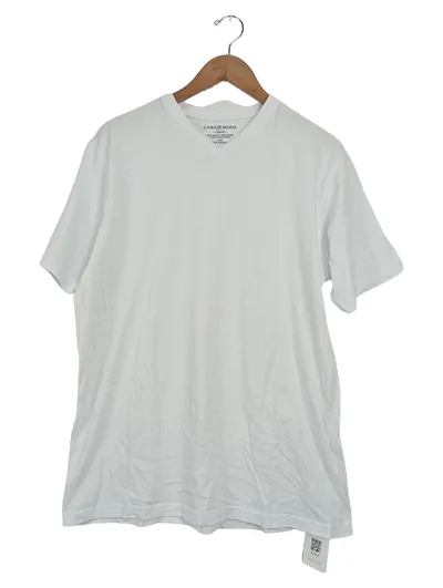 Casa Moda Herren T-Shirt Basic V-Ausschnitt Weiß Gr. XL Baumwolle