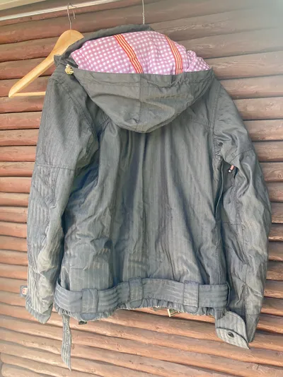 Firefly Damen Leichte Jacke Gr. 38 Grau Sportlich mit Kapuze Logo