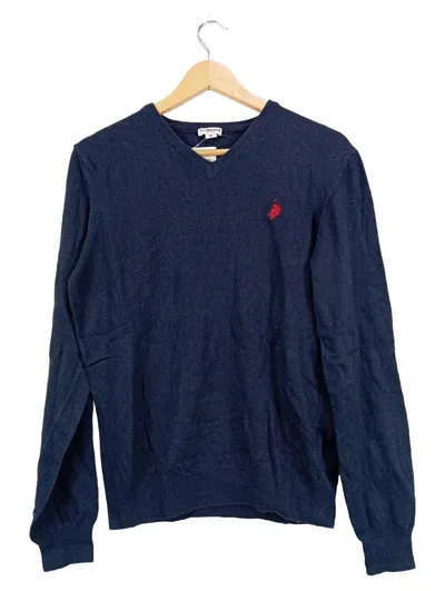 U.S. Polo Assn. Herren Pullover Blau Gr. M V-Ausschnitt Casual