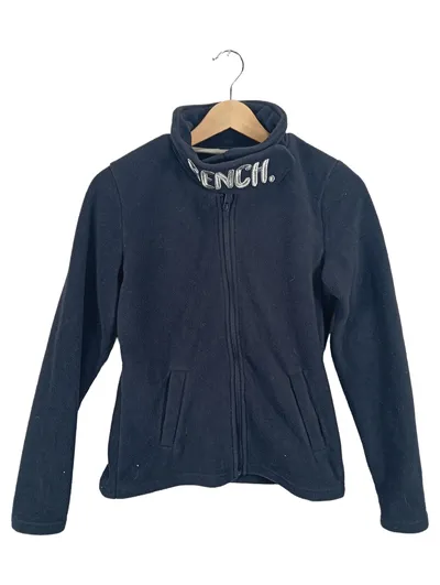 Bench Fleecejacke Kinder Gr. 164 Blau Stehkragen Logo Reißverschluss
