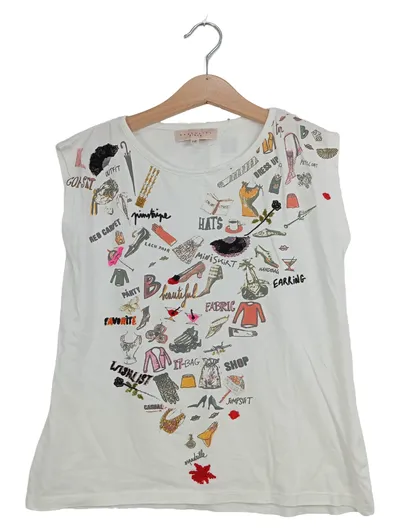 Essentiel Antwerp Kinder T-Shirt Gr. 152 Weiß Grafisch Schriftzug Ärmellos