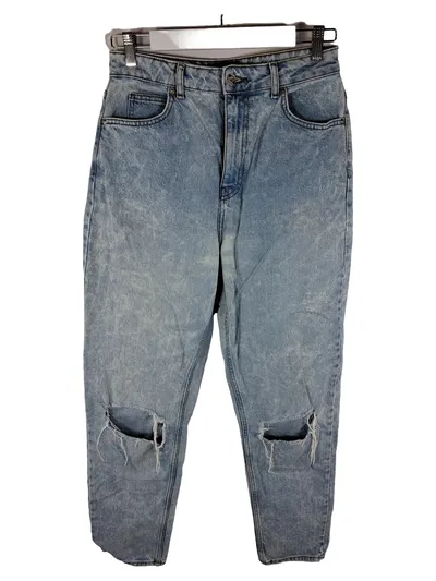 ASOS Design Damen Mom Jeans Ripped W30/L34 Blau Destroyed Look