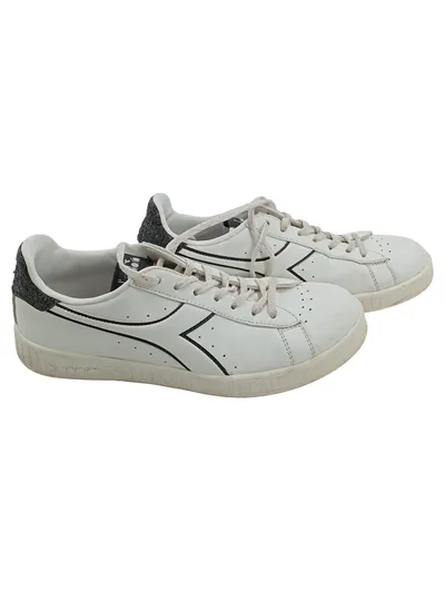 Diadora Game P Damen Sneaker Schnürschuhe Weiß Schwarz Gr. 37 Leder Retro