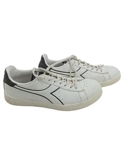 Diadora Game P Damen Sneaker Schnürschuhe Weiß Schwarz Gr. 37 Leder Retro