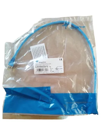 Telegärtner Patchkabel Cat.6A S/FTP 0,5m Blau Netzwerkkabel LAN