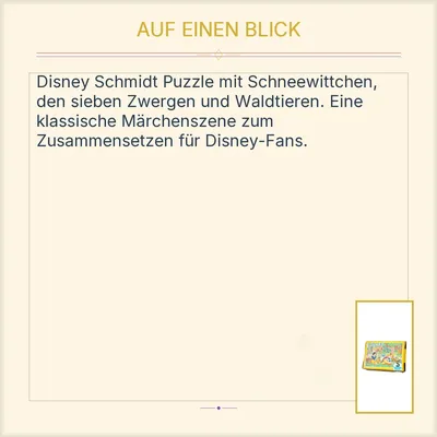 Schmidt Puzzle Disney Schneewittchen und die sieben Zwerge Vintage