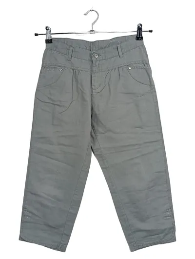 3Pommes Mädchen Cargohose Gr. 140 Oliv Leinen Baumwolle Freizeit