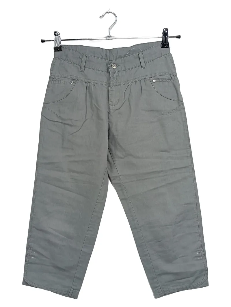 3Pommes Mädchen Cargohose Gr. 140 Oliv Leinen Baumwolle Freizeit 1