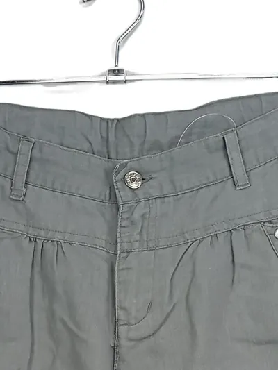 3Pommes Mädchen Cargohose Gr. 140 Oliv Leinen Baumwolle Freizeit