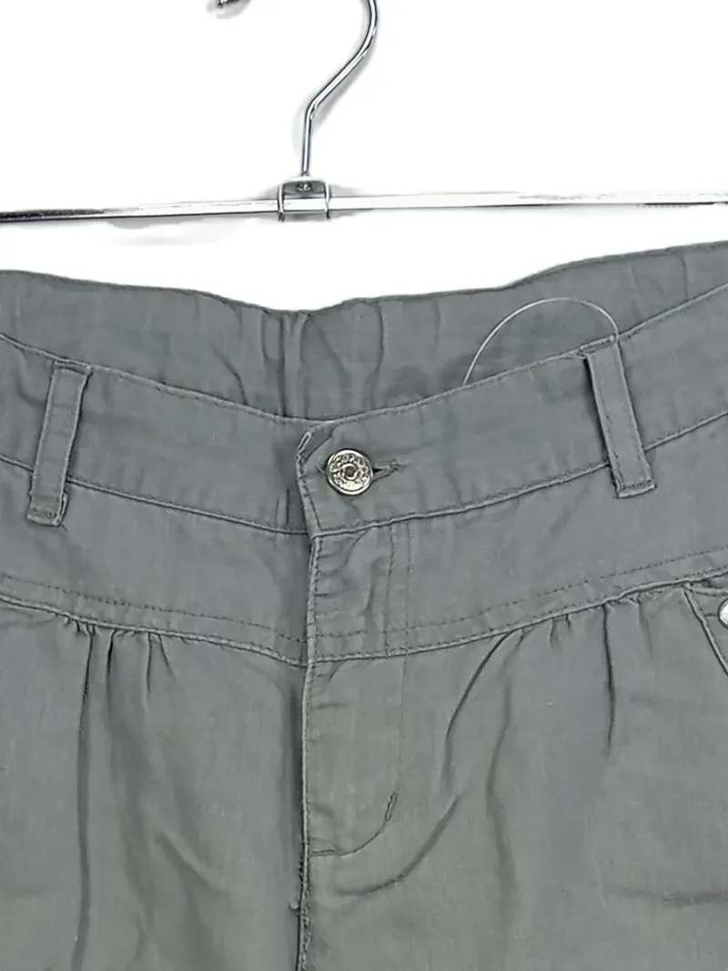 3Pommes Mädchen Cargohose Gr. 140 Oliv Leinen Baumwolle Freizeit 2