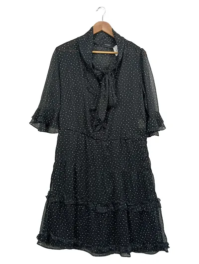 Marc Cain Damen Freizeitkleid Gr. 38/M Schwarz Feminin Punkte