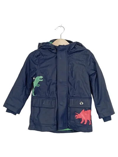 Impidimpi Kinder Regenjacke Dino Motiv Kapuze Blau Gr. 92