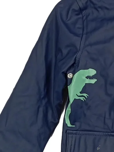 Impidimpi Kinder Regenjacke Dino Motiv Kapuze Blau Gr. 92