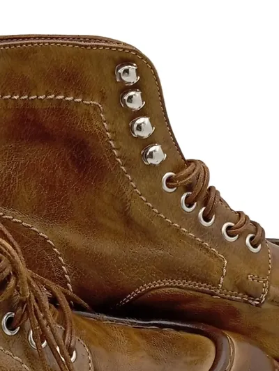 LA BOTTEGA DI LISA Herren Stiefelette Gr. 39 Braun Casual Schnürstiefelette