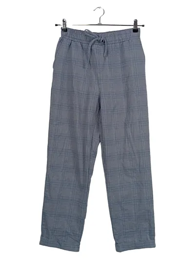 Caché Caché Damen Stoffhose Gr. 38 Blau Kariert Casual mit Kordelzug