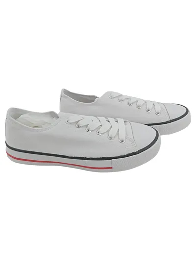 myToys Damen Sneaker Low Weiß Canvas Schnürung Gr. 38 Casual