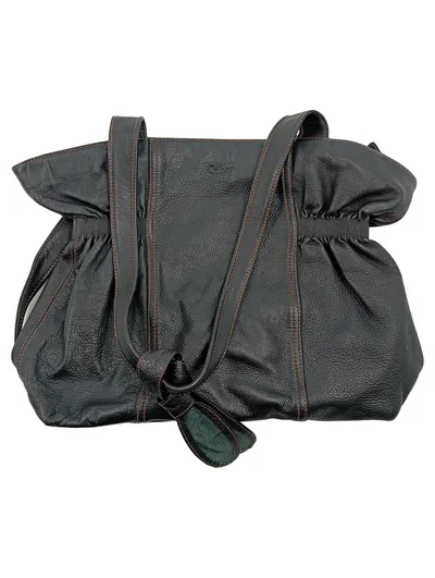 Gabor Damen Umhängetasche Schwarz Leder Schultertasche Shopper Casual