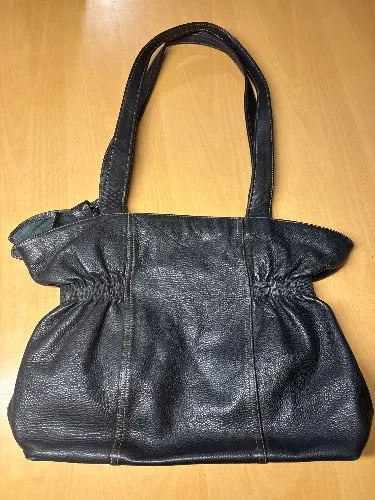 Gabor Damen Umhängetasche Schwarz Leder Schultertasche Shopper Casual