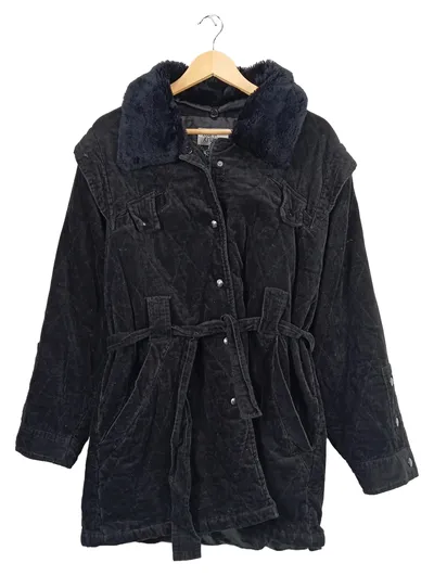 REGINA SCHRECKER Damen Cordjacke Gr. 42 Schwarz Casual