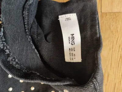 MNG Damen Freizeitkleid Grau XS Punkte Pailletten Casual Minikleid