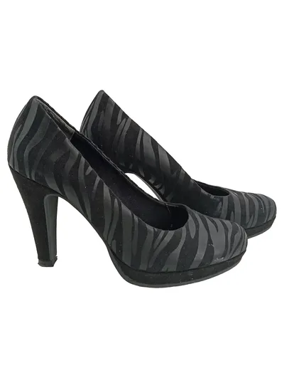 MARCO TOZZI Damen Pumps Gr. 38 Schwarz Plateau Zebra-Muster Elegant