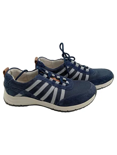 Medicus Damen Sneaker Low Blau Gr. 37 Leder Mesh Komfortschuhe