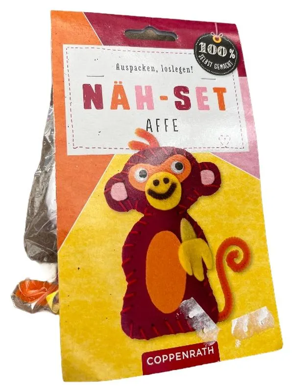 Coppenrath Näh-Set Affe Kinder Bastelset Filz DIY Handarbeit Mehrfarbig 1
