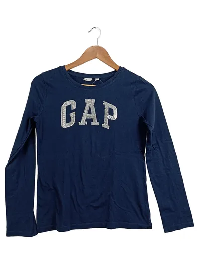 Gap Kids Langarmshirt Kinder Gr. 116/XXL Blau Pailletten Logo