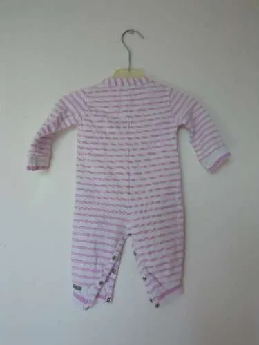 Imps & Elfs Baby Body Strampler Gr. 62 Rosa Weiß Gestreift Kinder