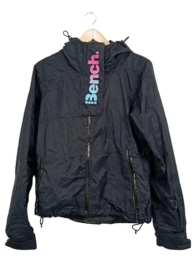 Bench Damen Outdoorjacke Gr. L schwarz Kapuze Logo Sportjacke