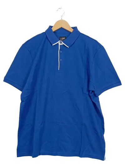 James & Nicholson Herren Poloshirt Blau L Kurzarm Baumwolle Casual