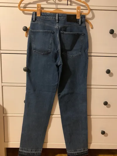 Massimo Dutti Damen Mom Jeans Größe 34/XS Blau Casual Baumwolle