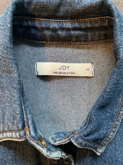 JDY Jeanskleid Hemdblusenkleid Damen Gr. XS Blau Denim Langarm
