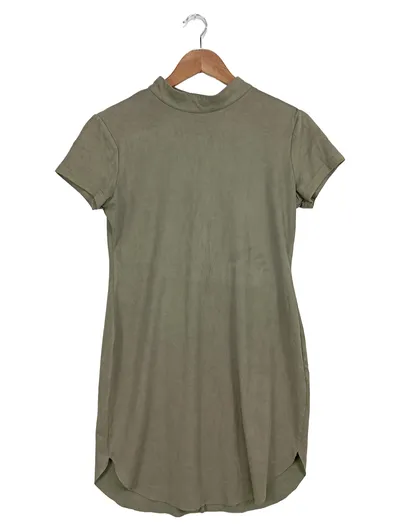 AX Paris Damen Freizeitkleid Gr. 14 (DE 42) Oliv Casual Kurzarm