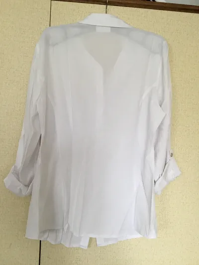 CANDA Damen Hemdbluse Gr. 42/XL Weiß Klassisch Viskose