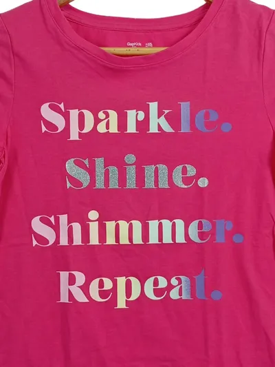 GapKids Mädchen T-Shirt Pink Schriftzug Gr. 164 / 13 Jahre 2XL