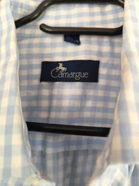 Camargue Business Hemd Herren Gr. L kariert blau weiß Baumwolle Langarm 4